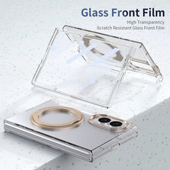 Crystal Clear Case for Galaxy Z Fold 8 with Rotating Ring Stand | Front Screen Protector