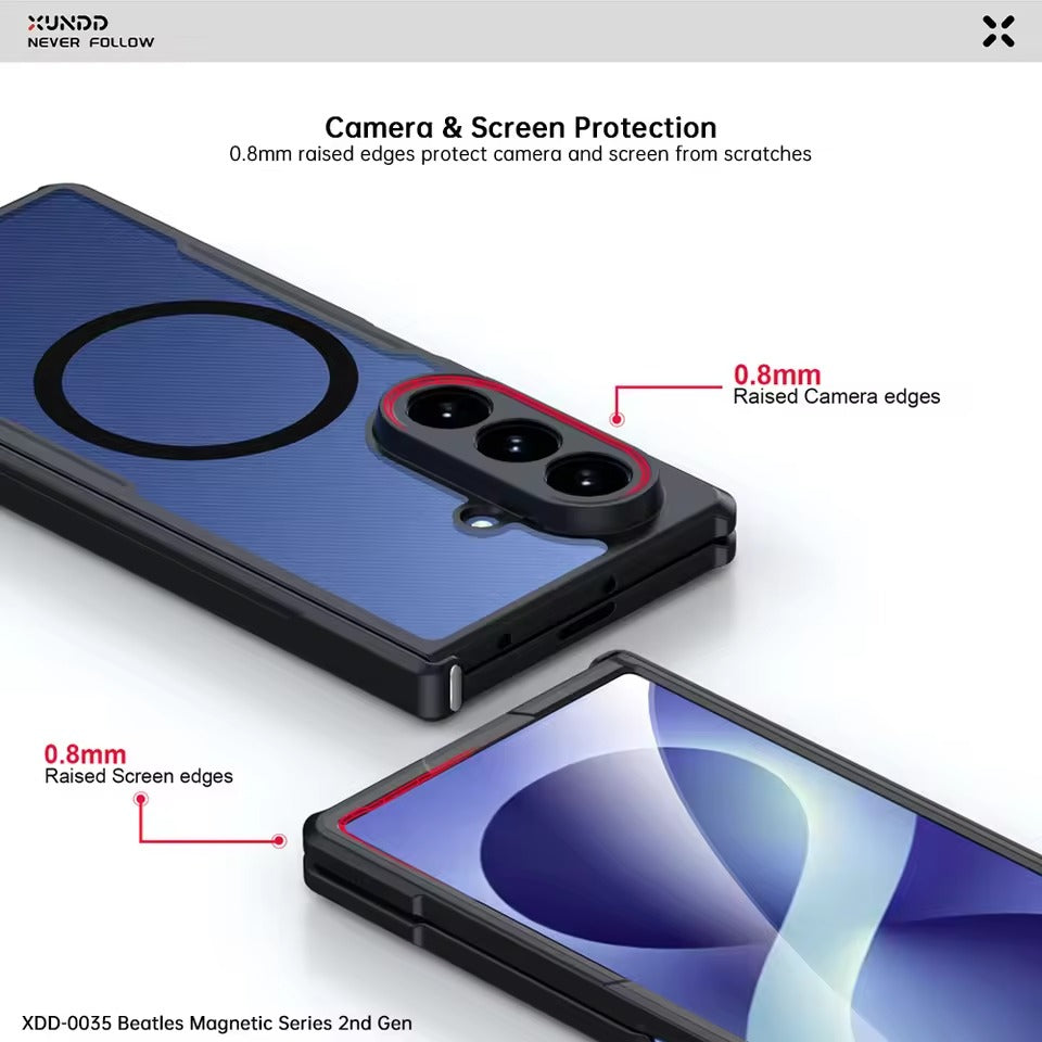 Transparent Back Case for Galaxy Fold 8 Ultra Magsafe Shockproof Airbags Bumper