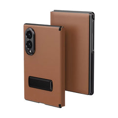 Flip Cover with Metal Kickstand for Samsung Galaxy Z Fold 8 | PU Leather Protective Case