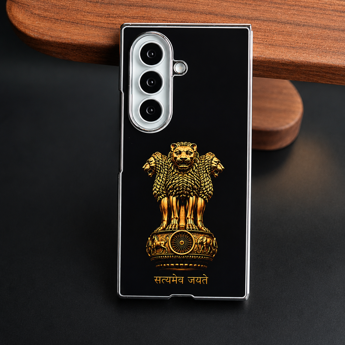 Ashoka Emblem Premium Case Cover for Samsung Galaxy Z Fold 6 (Silver)