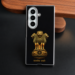 Ashoka Emblem Premium Case Cover for Samsung Galaxy Z Fold 6 (Silver)
