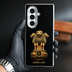 Ashoka Emblem Premium Case Cover for Samsung Galaxy Z Fold 6 (Silver)